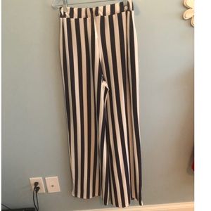 Beachy striped high waisted pants